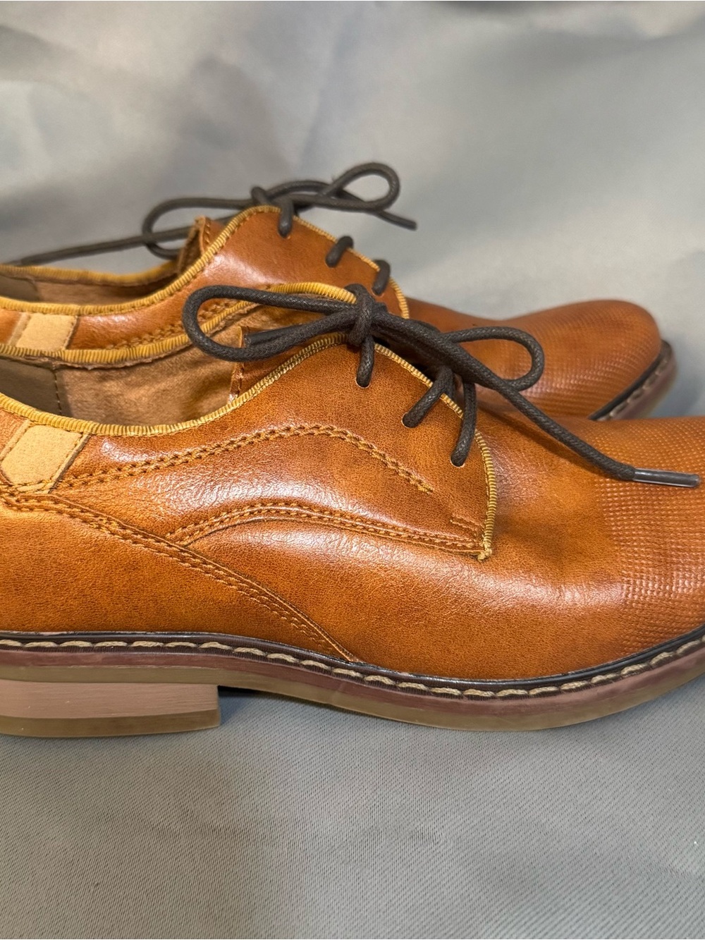 Kids Lace-Up Dress Oxfords in Warm Tan
